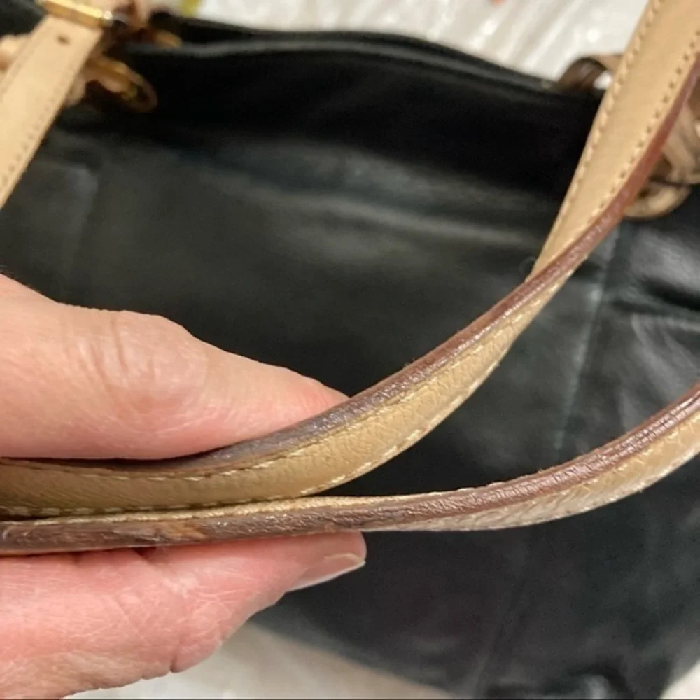 Michael Kors black leather tote bag